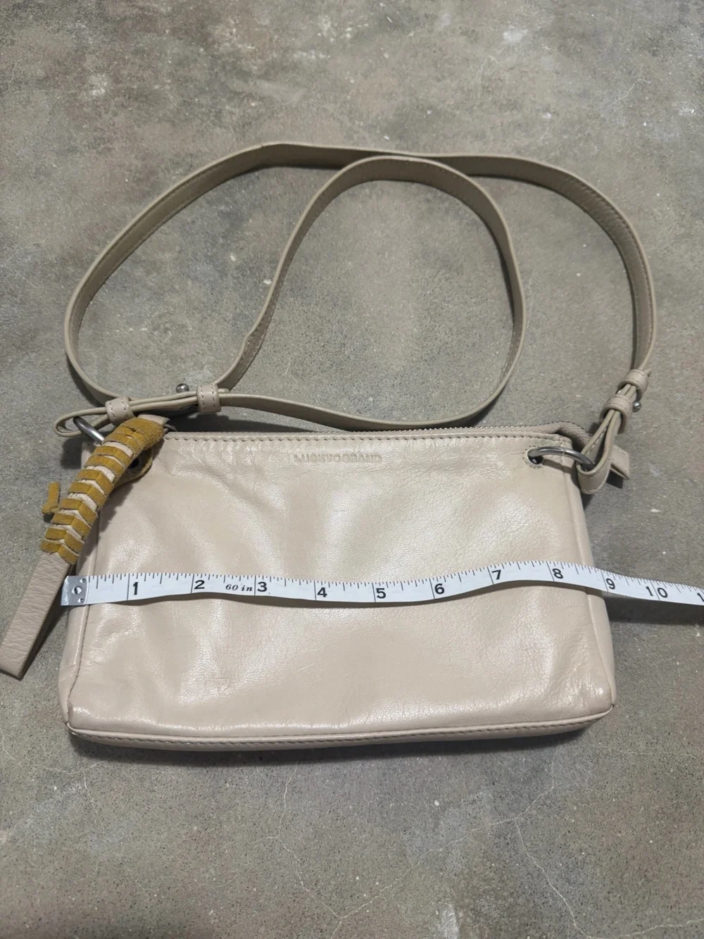 Leather Lucky Brand Crossbody Bag in Light Taupe